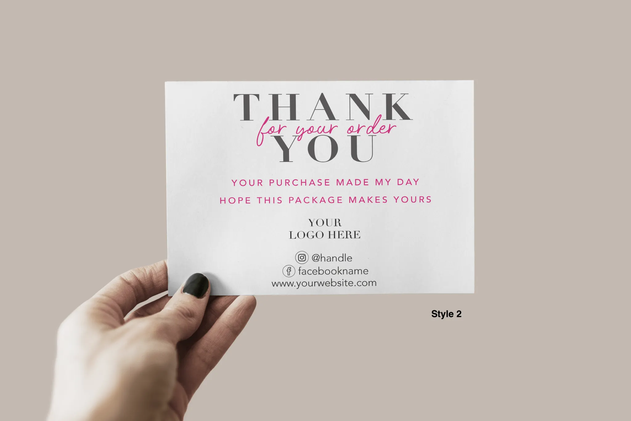 100 1.5" Circle Logo Stickers   100 Thank You Cards Bundle Deal