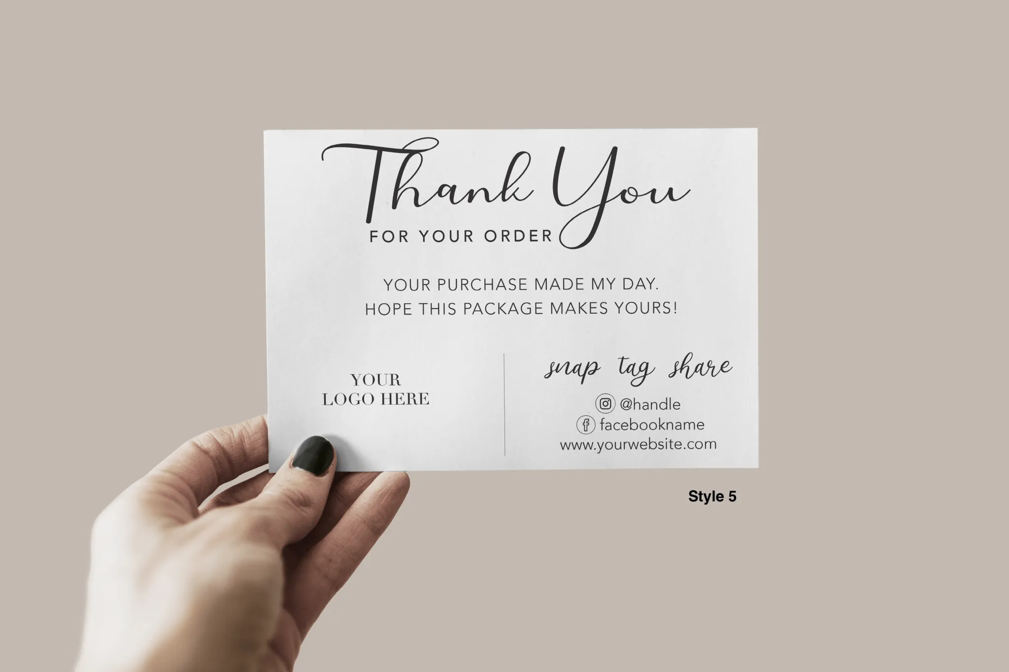 100 1.5" Circle Logo Stickers   100 Thank You Cards Bundle Deal