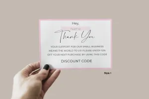 100 1.5" Circle Logo Stickers   100 Thank You Cards Bundle Deal