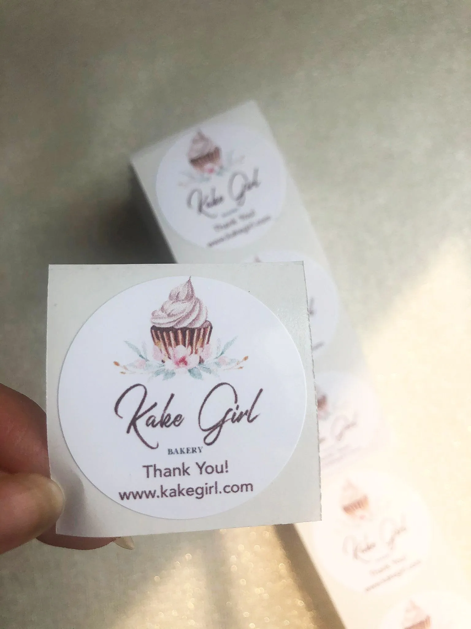100 1.5" Circle Logo Stickers   100 Thank You Cards Bundle Deal