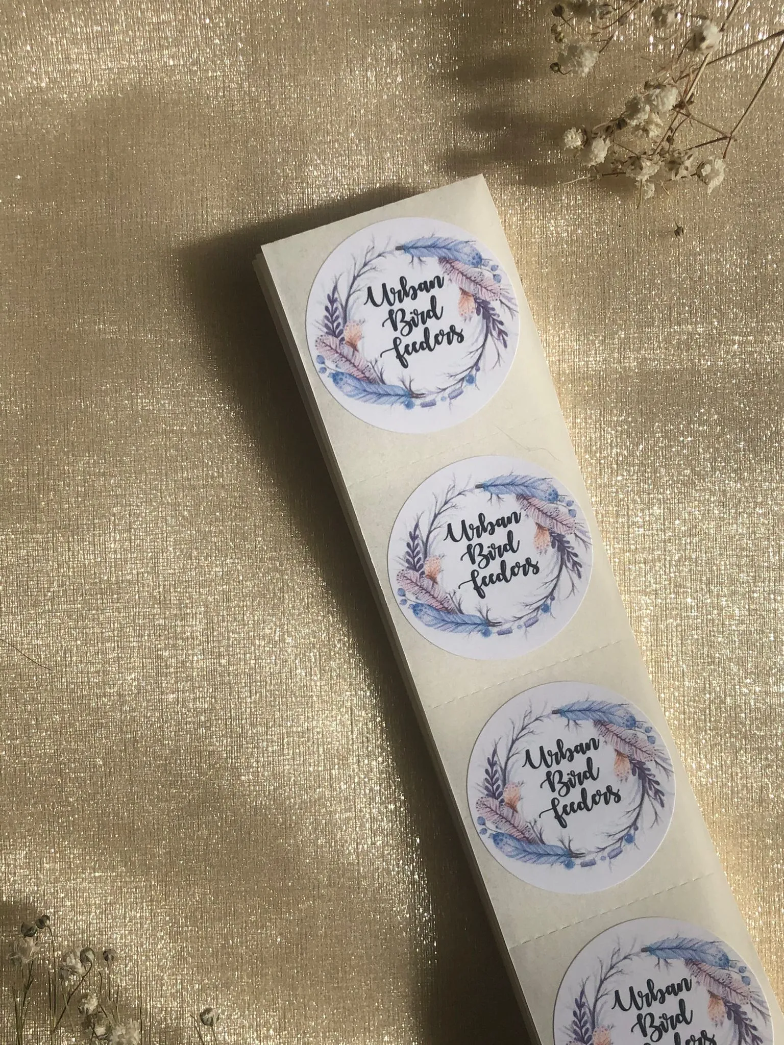 100 1.5" Circle Logo Stickers   100 Thank You Cards Bundle Deal