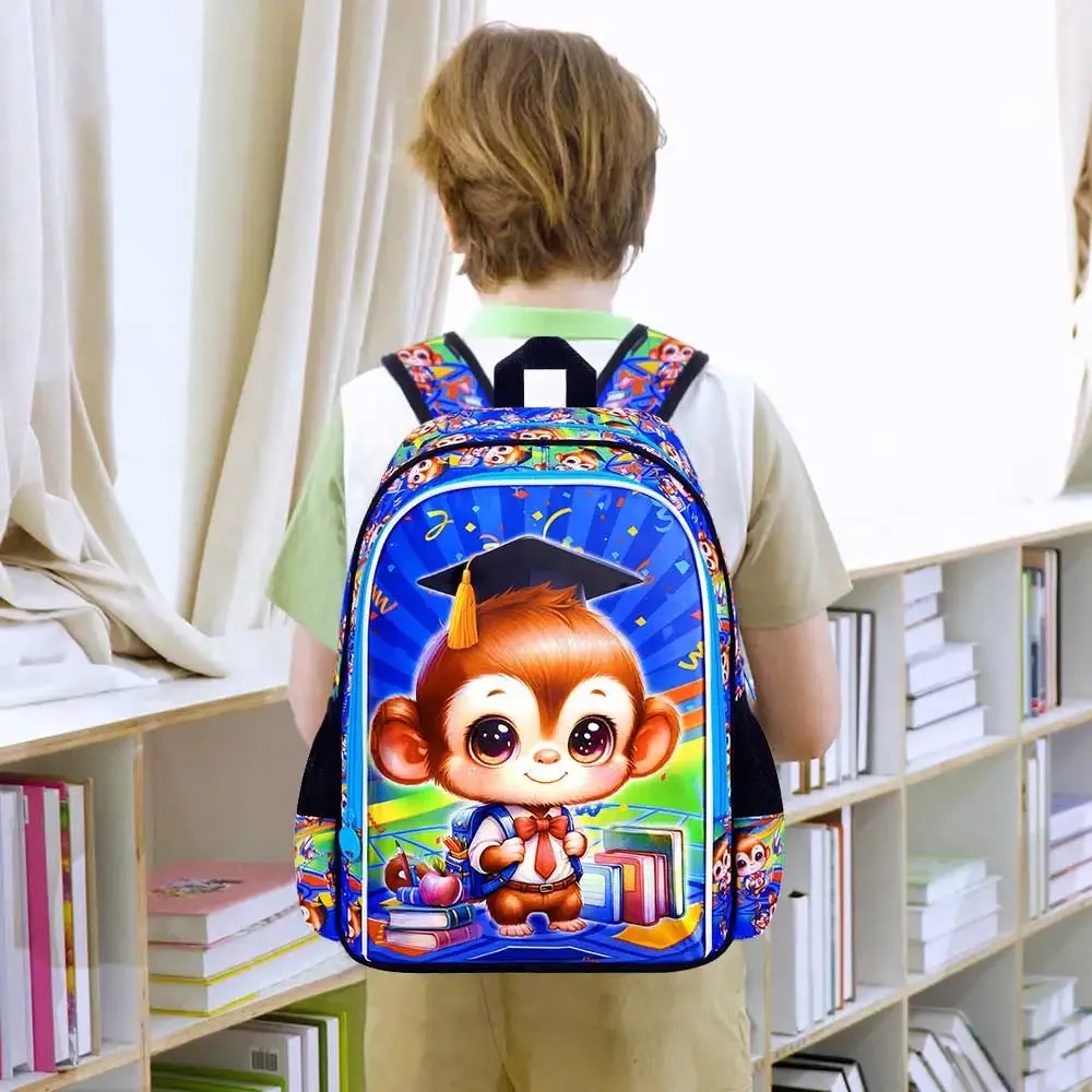 3 Piece Cat Backpack Set For Elementary Girls