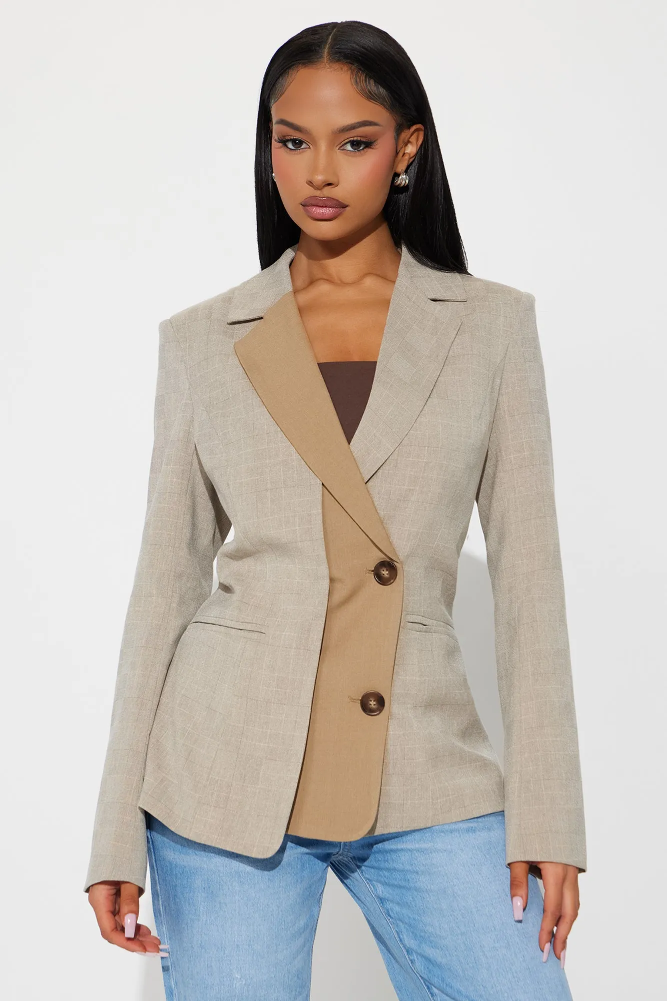 Alena Business Blazer - Khaki