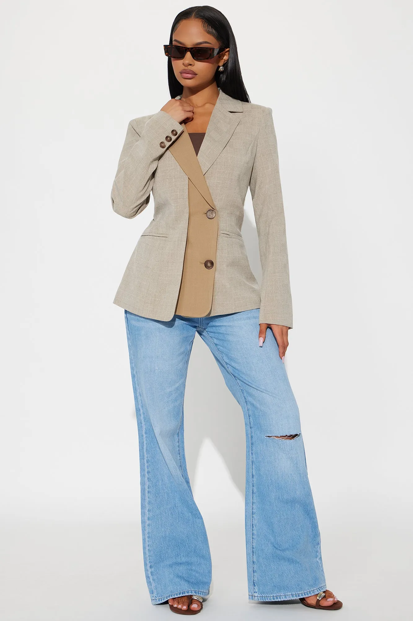 Alena Business Blazer - Khaki