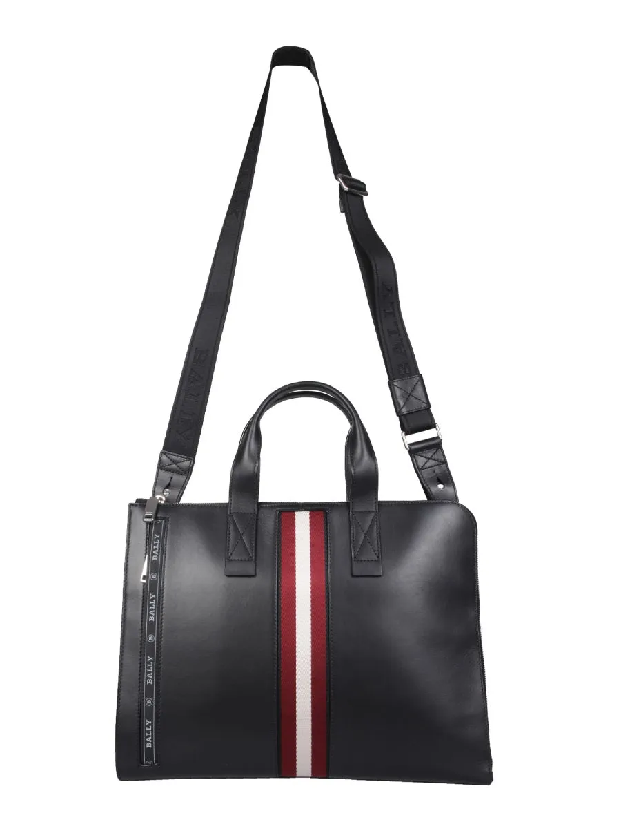 Bally Logo Stripe Detailed Business Bag
