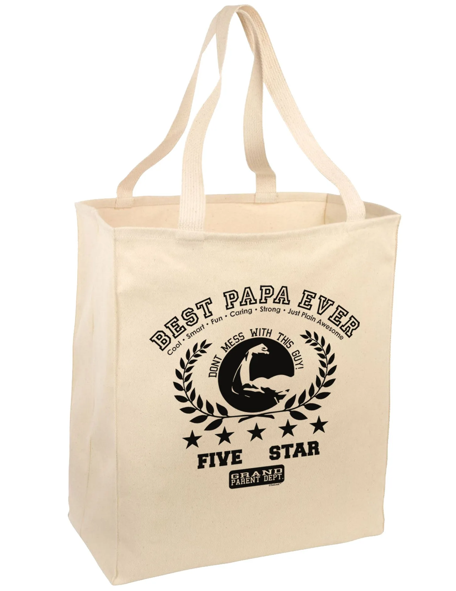 Best Papa Ever Collegiate Large Grocery Tote Bag