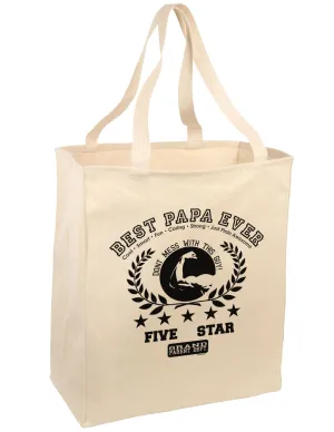 Best Papa Ever Collegiate Large Grocery Tote Bag
