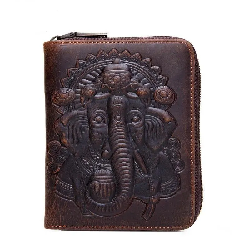 Dark Coffee Leather Passport / Card Holder - Rfid-protected