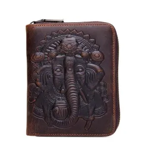 Dark Coffee Leather Passport / Card Holder - Rfid-protected