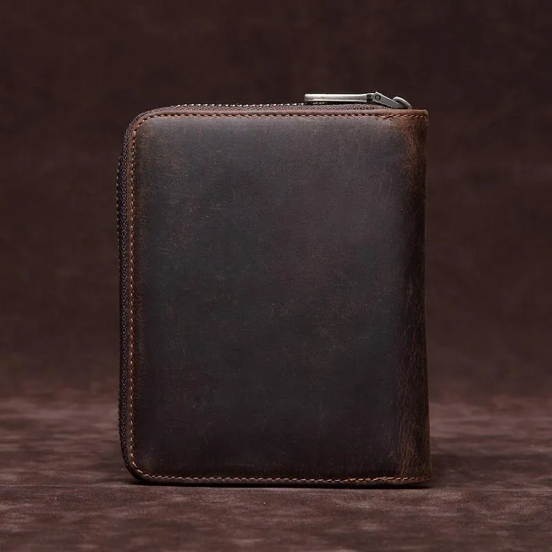 Dark Coffee Leather Passport / Card Holder - Rfid-protected