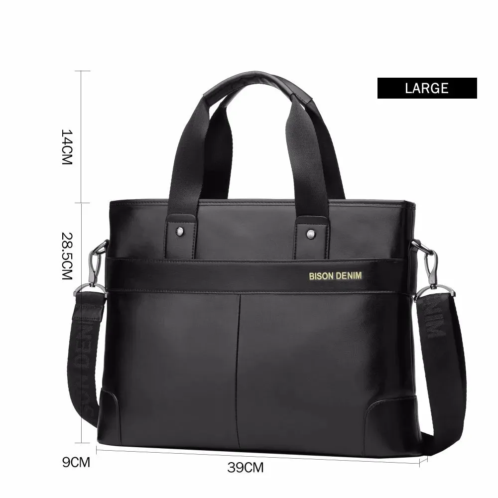 DENIM Cowhide Briefcase Business Travel Bag Male Computer Laptop Handbag