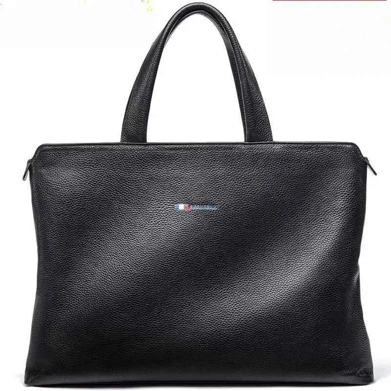 DENIM Cowhide Briefcase Business Travel Bag Male Computer Laptop Handbag