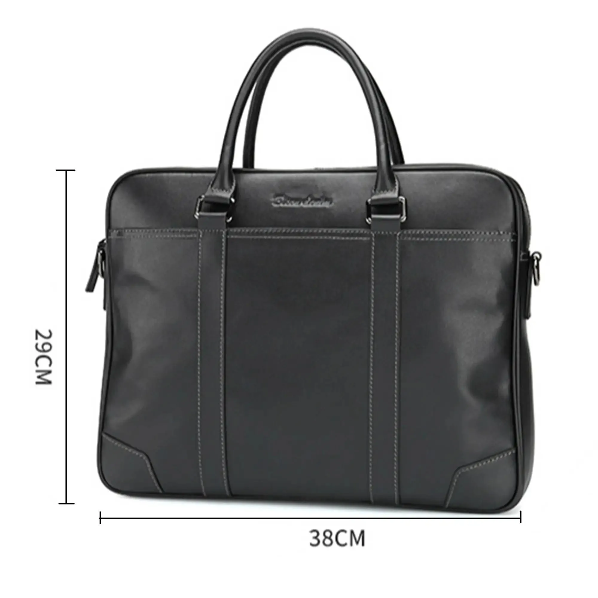 DENIM Genuine Leather Briefcase Men Business Luxury Crossbody Bag