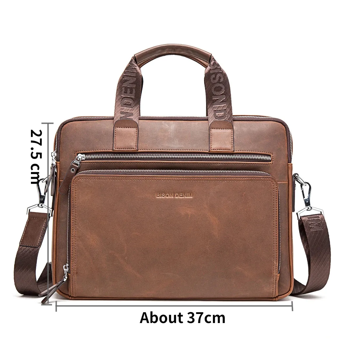 DENIM Genuine Leather Briefcase Men Business Luxury Crossbody Bag