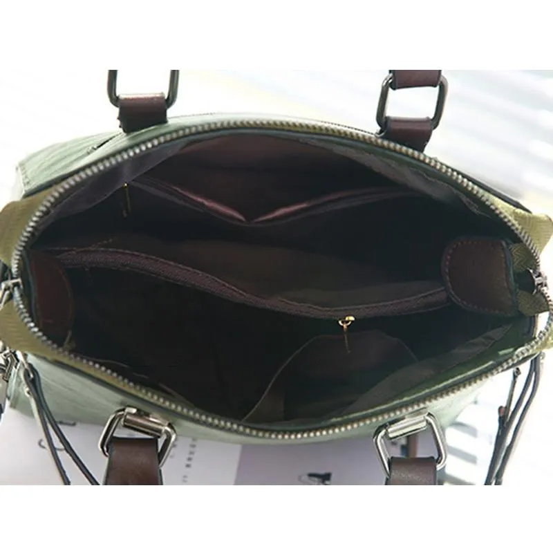 Designer Leather Crossbody Tote with Tassel for Women