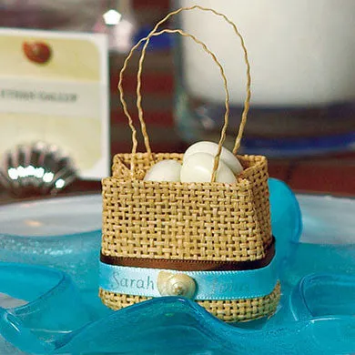 Mini Woven Beach Bag Wedding Favor