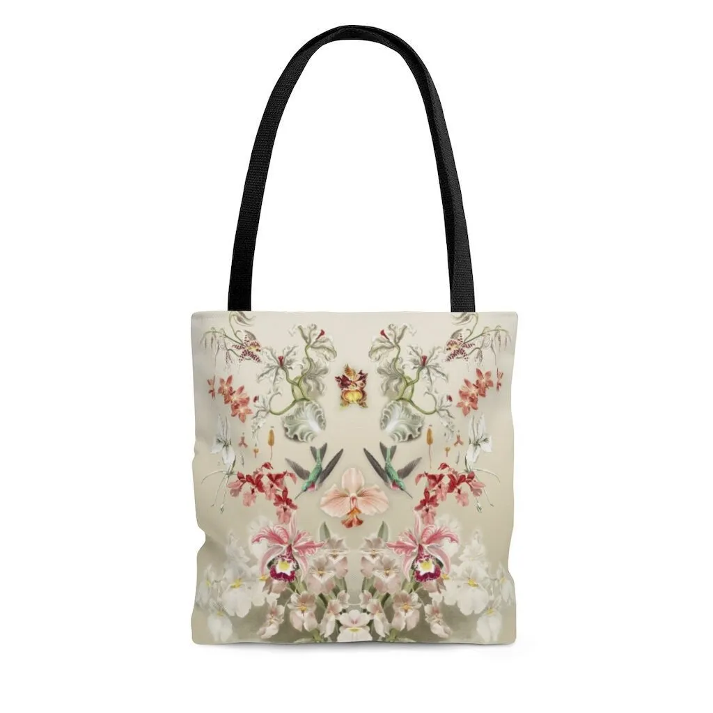 Orchids & Hummingbirds Tote Bag
