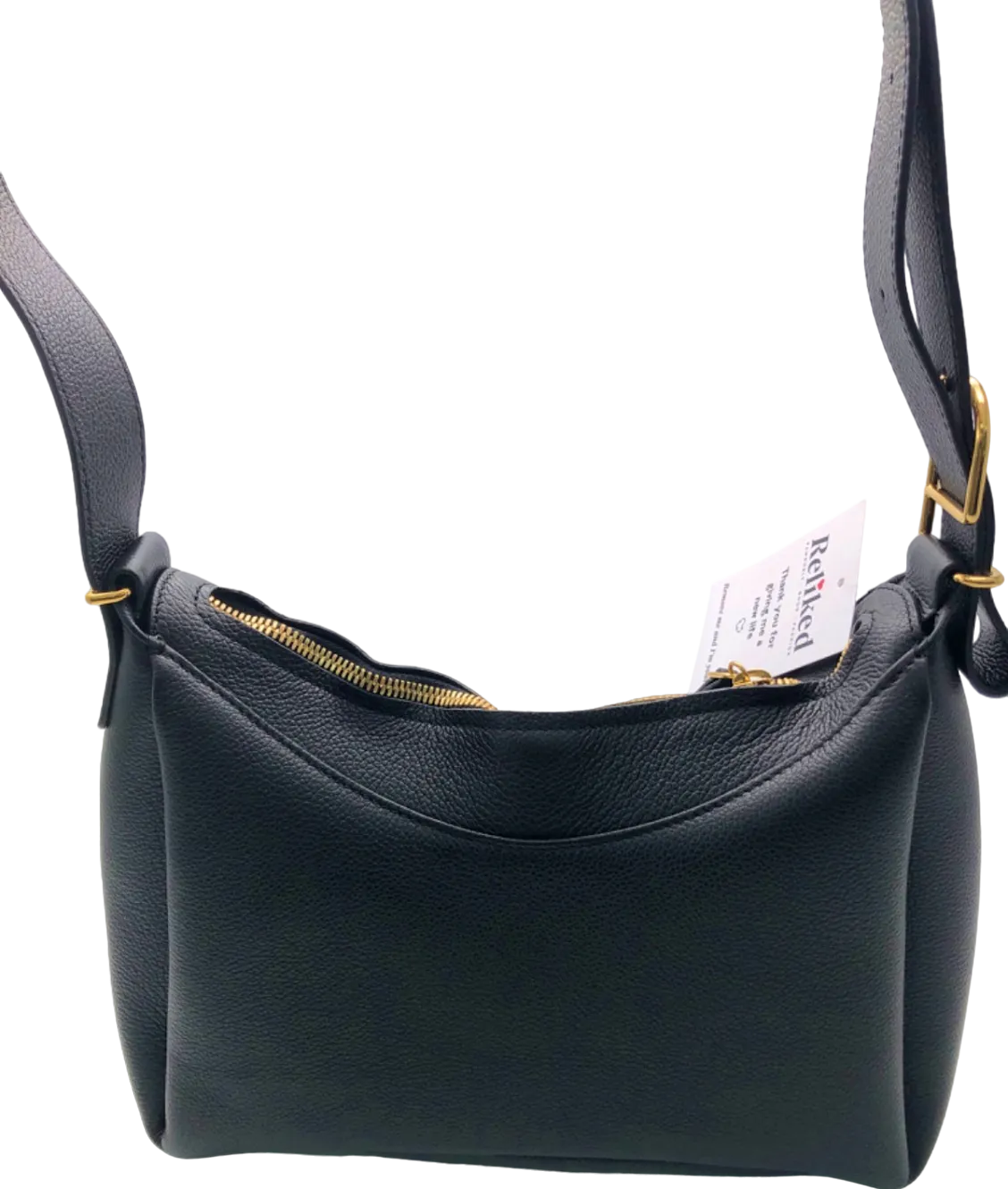 Polne Black Leather Shoulder Bag
