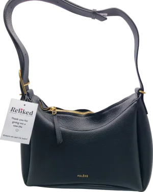 Polne Black Leather Shoulder Bag