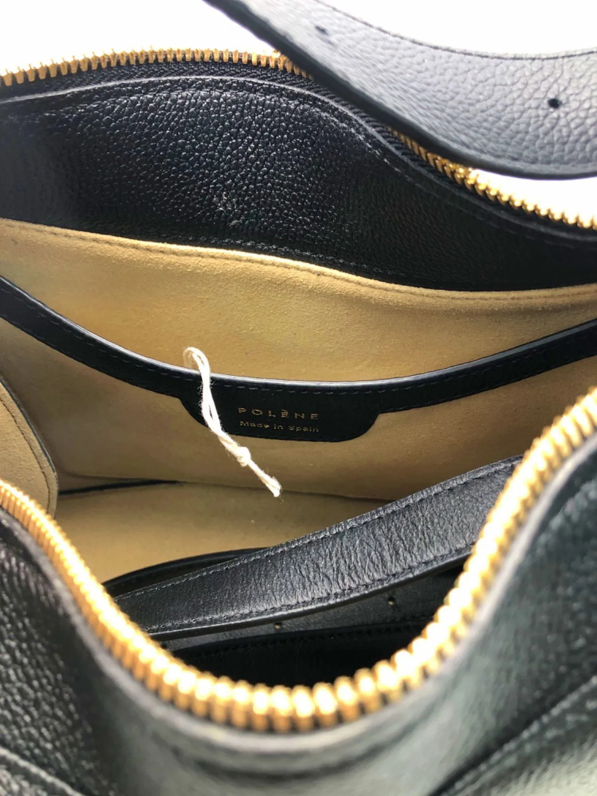 Polne Black Leather Shoulder Bag