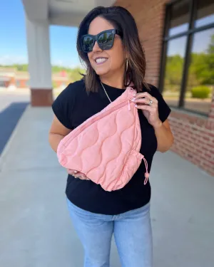 Puffer Sling Bag & Backpack in Bubblegum Pink FINAL SALE