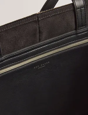 Rafiya Raffia Collapsible Large Shopper Bag Black