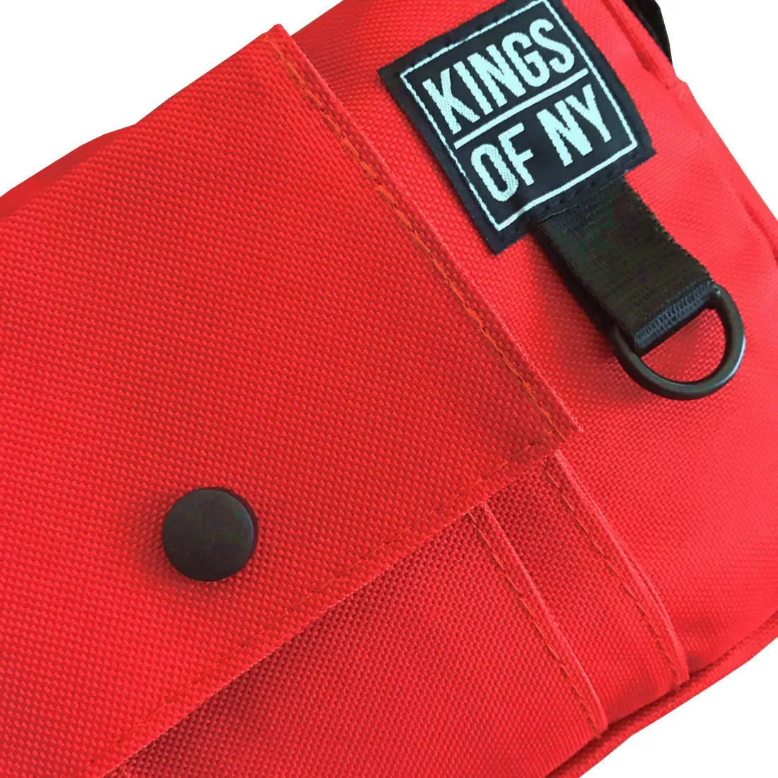 Red Front Pocket Mens Canvas Crossbody Sling Bag