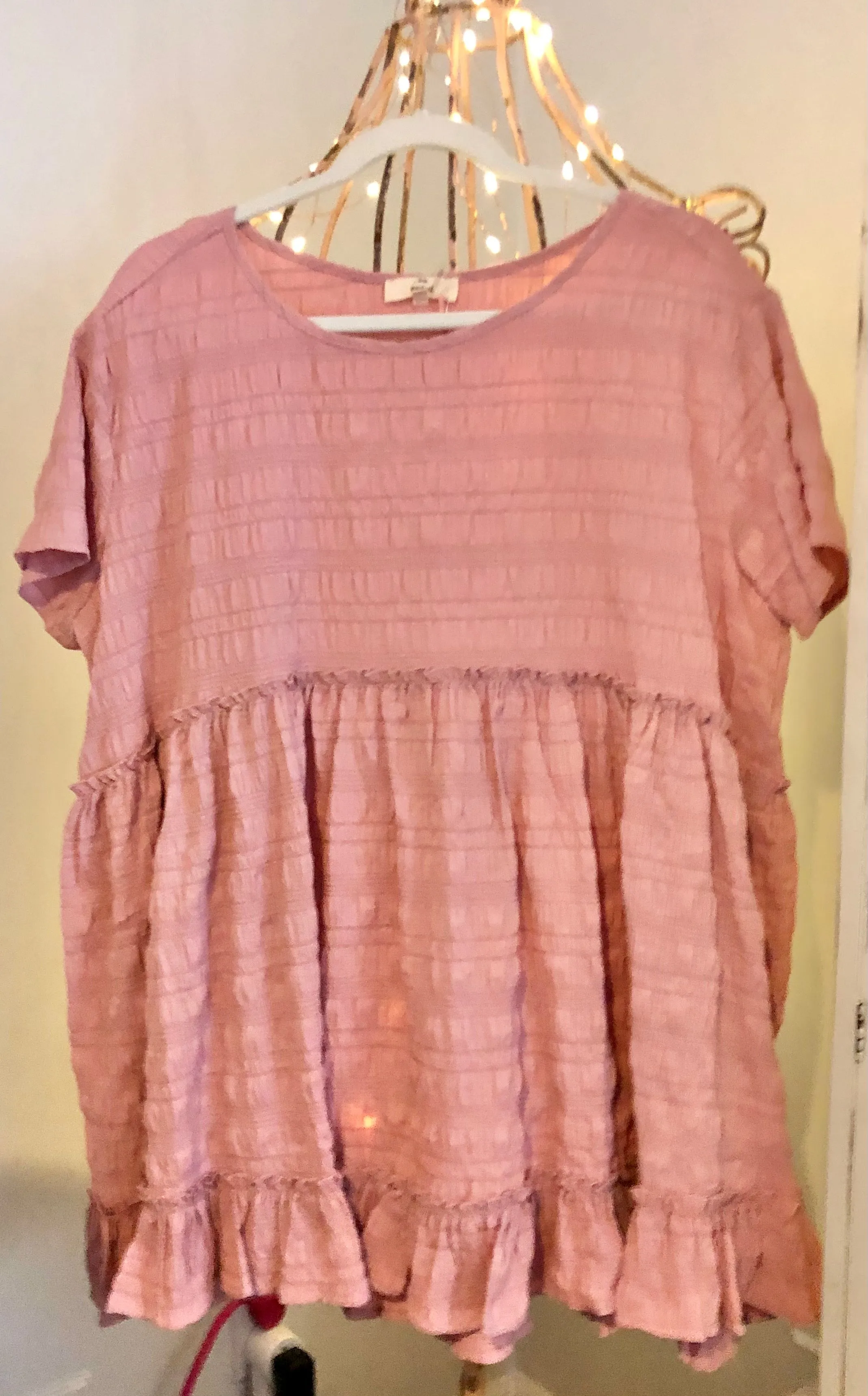 Sweet Pink Ruffle Top