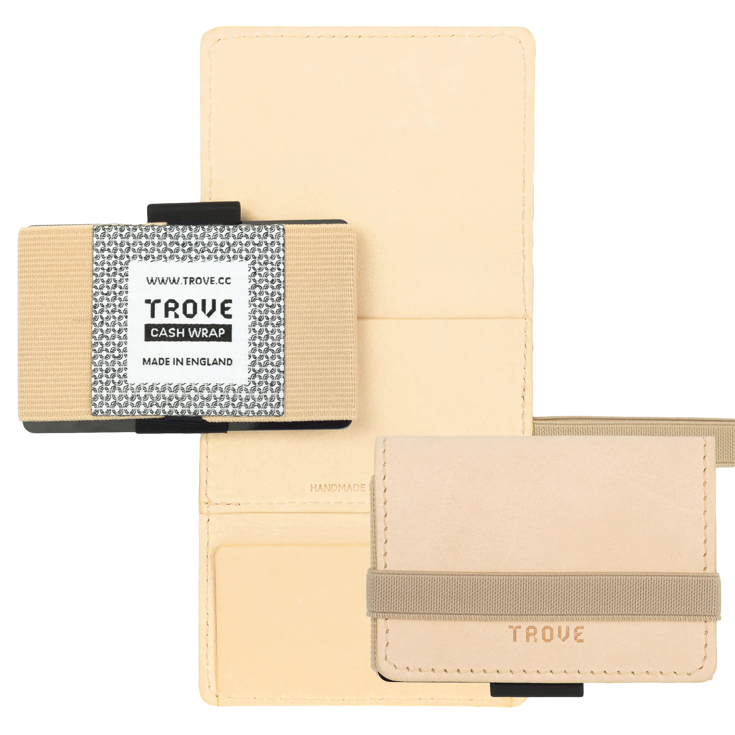 TROVE Cash Wrap: Beige Leather