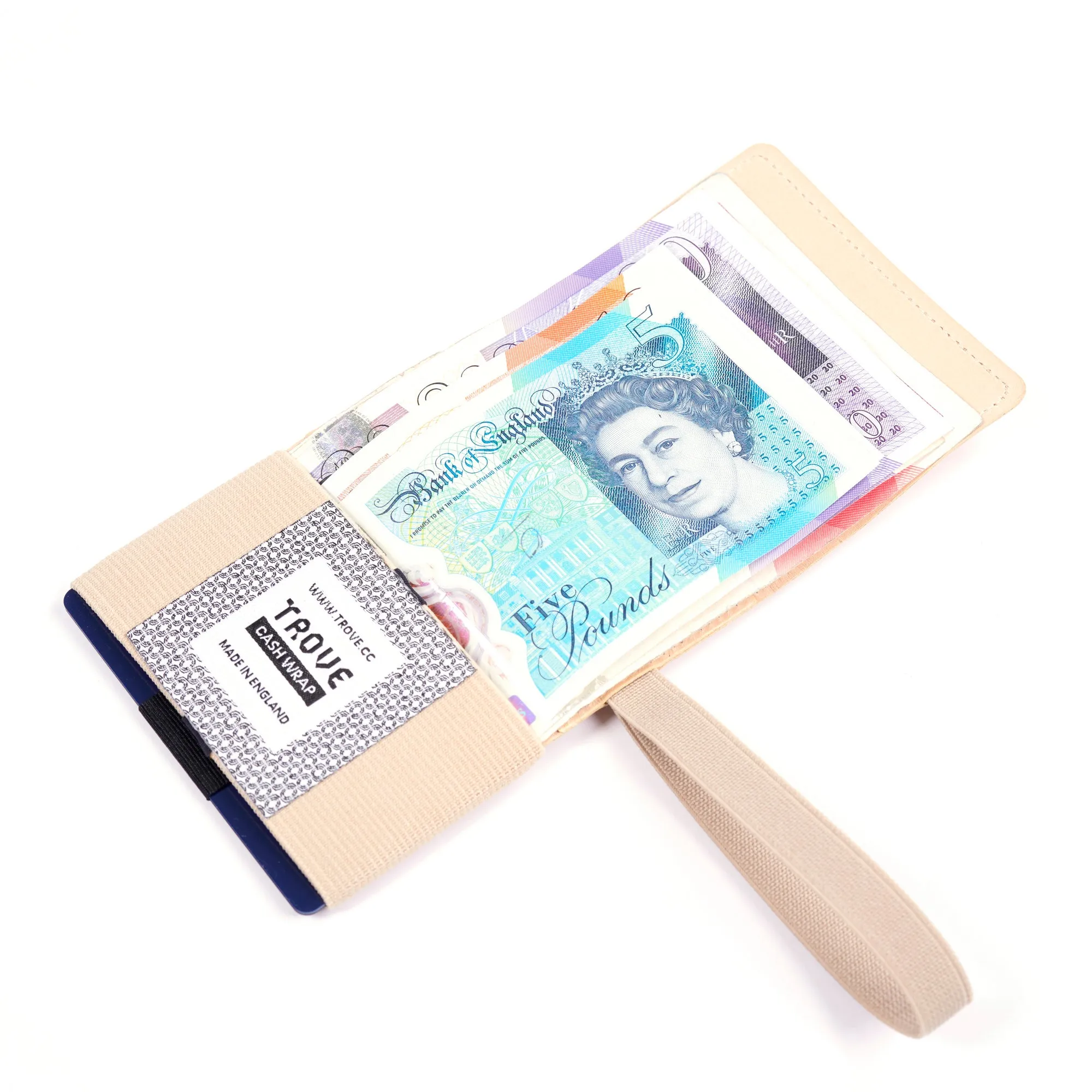 TROVE Cash Wrap: Beige Leather